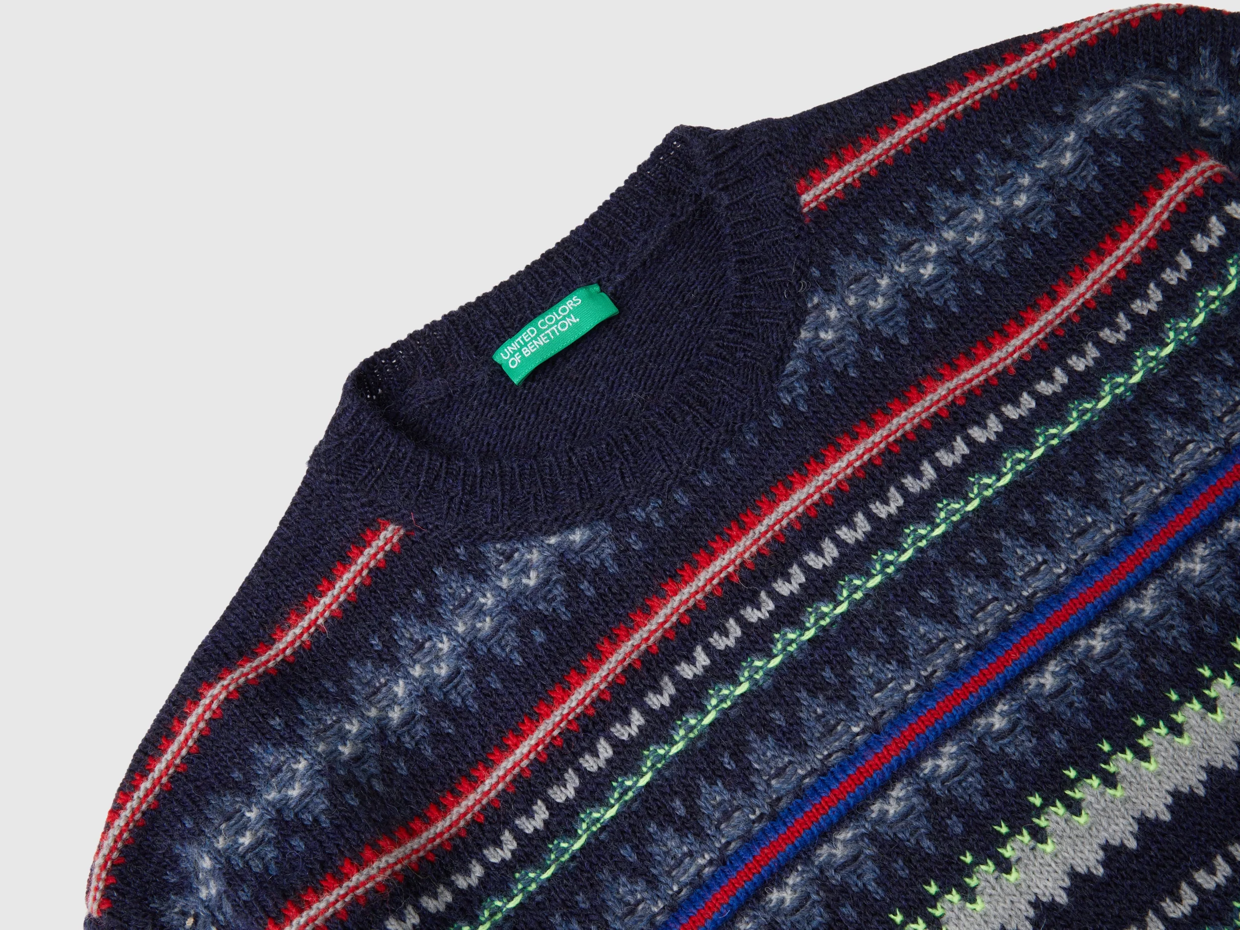 Maglia jacquard in misto lana - Image 3