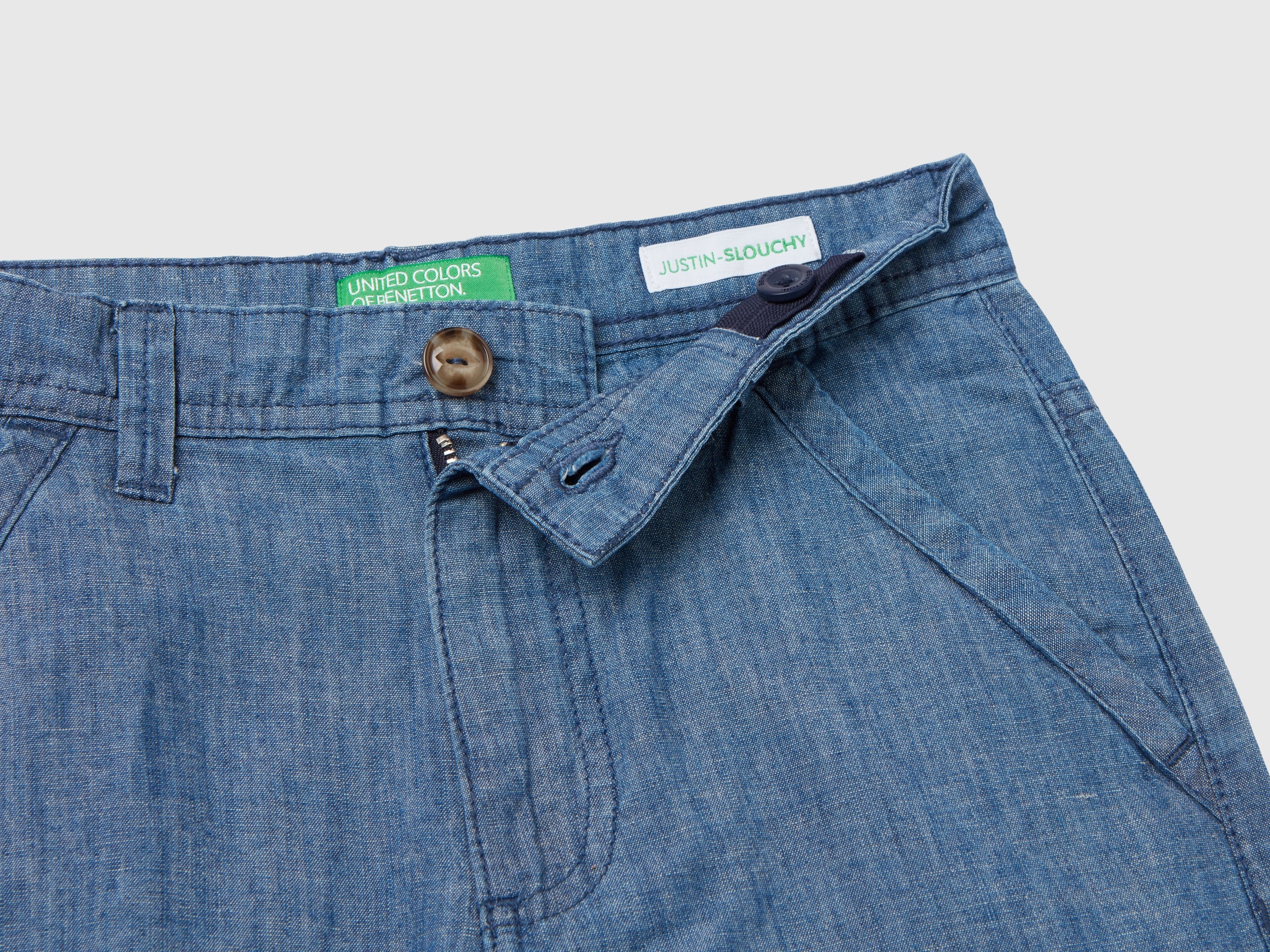 Pantaloni in chambray misto lino - Image 3