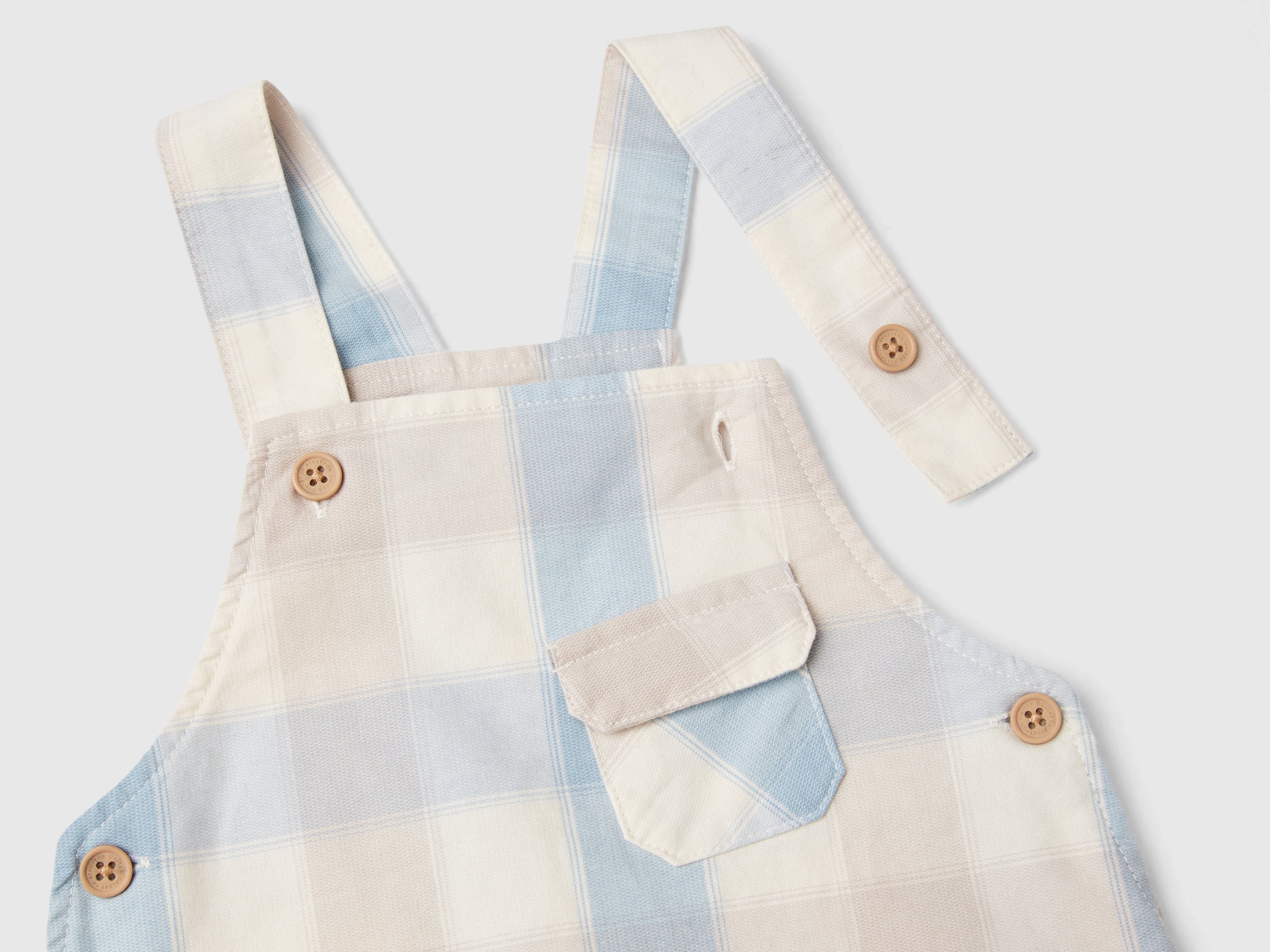 Salopette a quadri in cotone stretch - Image 3